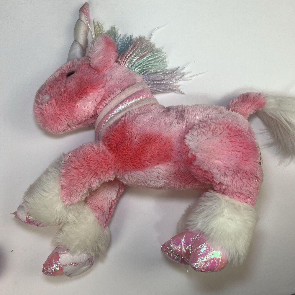 Vintage Toys R Us Animal Alley 15” Unicorn Plush Pink Rainbow Mane Darla Heart